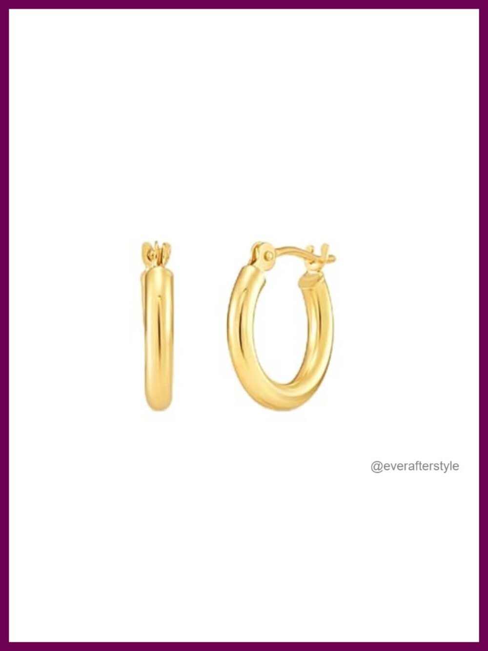 10k Yellow Gold Shiny Polished Hoop Earrings Small Round Hoops Fine Jewelry